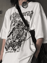 Threebooy Men's Gothic Punk Shield Graphic Tee