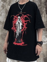 Threebooy Men's Grunge Printed Short Sleeve Tee