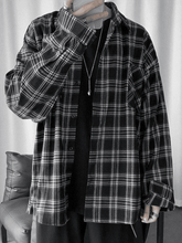 Threebooy Men's Long Sleeve Checkered Button Shirt