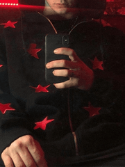 Threebooy Men's Patch Star Zip Up Hoodie