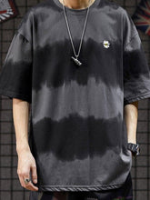 Threebooy Men's Tie-Dye Stripe Crew Tee