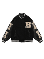 Threebooy Men's Toweling Embroidered Varsity Jacket