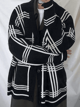 Threebooy Men's V Neck Checkered Cardigan