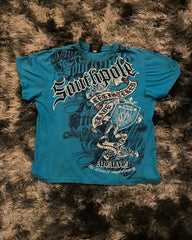 Threebooy 2000s Short Sleeve Tapout Hip Hop Skulls Letter Graphic t shirts Men Clothes Casual Gothic Streetwear Goth Cotton Oversized Tops