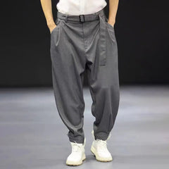 Threebooy Mens Japanese Casual Suit Leggings Pants New Genderless Fashion Retro Versatile Loose Comfortable Solid Color Pants Unisex
