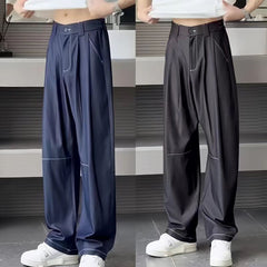 Threebooy Advanced Hanging Thin Jeans Men Casual Loose Curved Knife Pants Summer Fashion High Street Comfortable Denim Trousers Streetwear