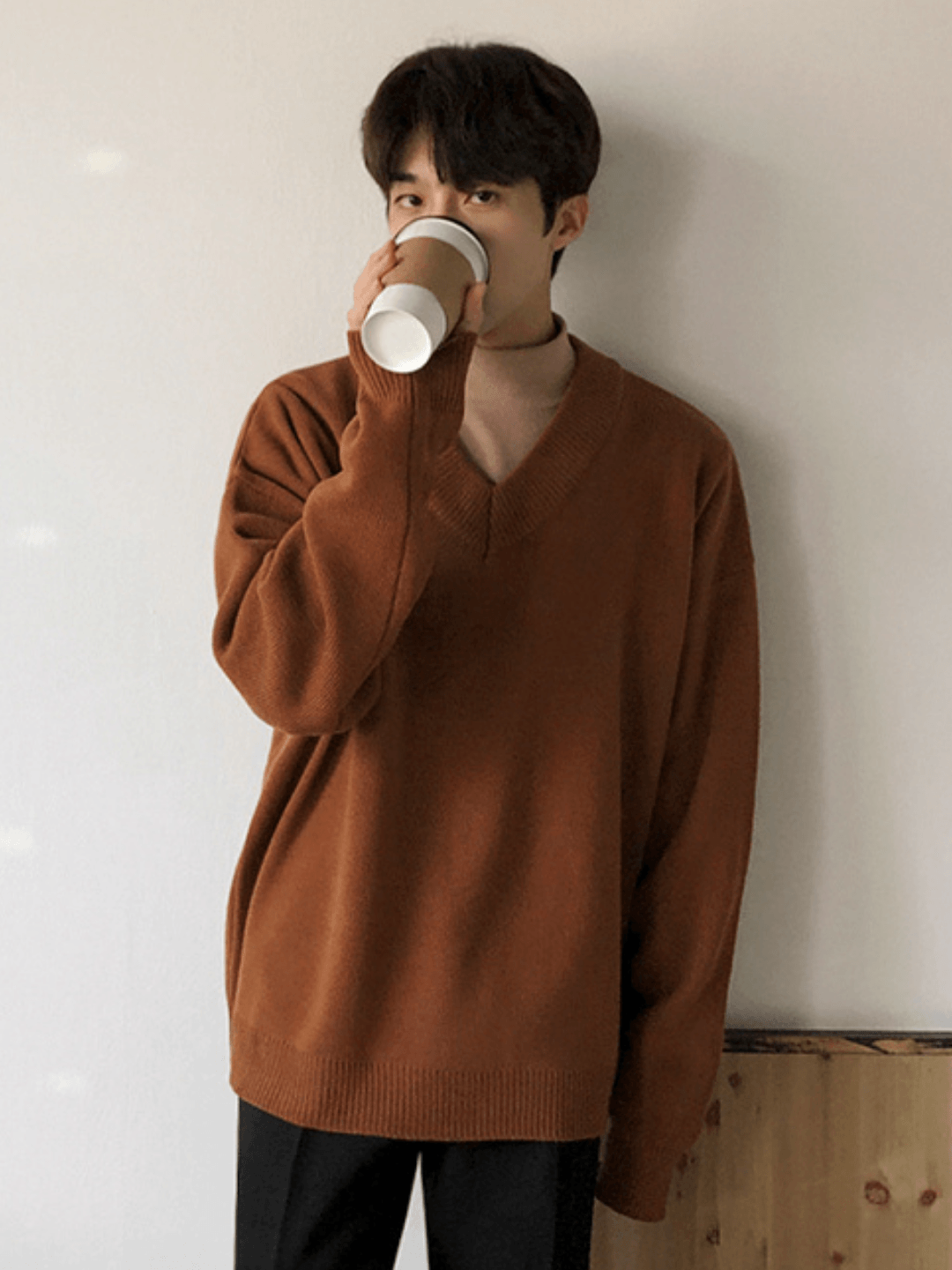 Threebooy [MRCYC] Loose V Neck Sweater na44