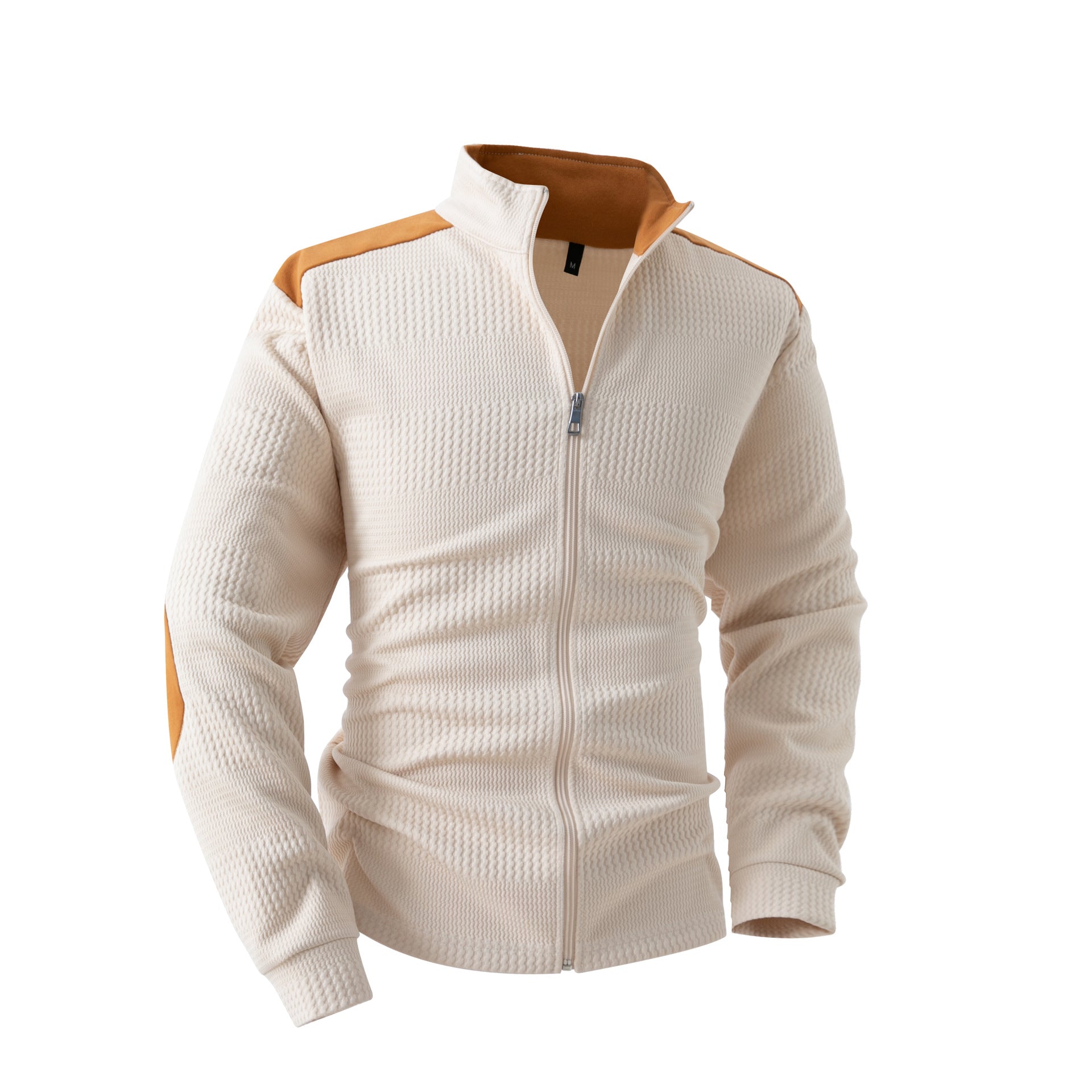 Threebooy Spring Autumn Men's Patchwork Jacket Jacquard Wrist Embroidery Zipper Cardigan New Fashion Casual Loose Tops Coat Oversized