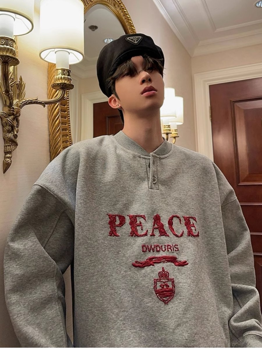 Threebooy [JH HOMME] LOGO long-sleeved round neck sweater na1557