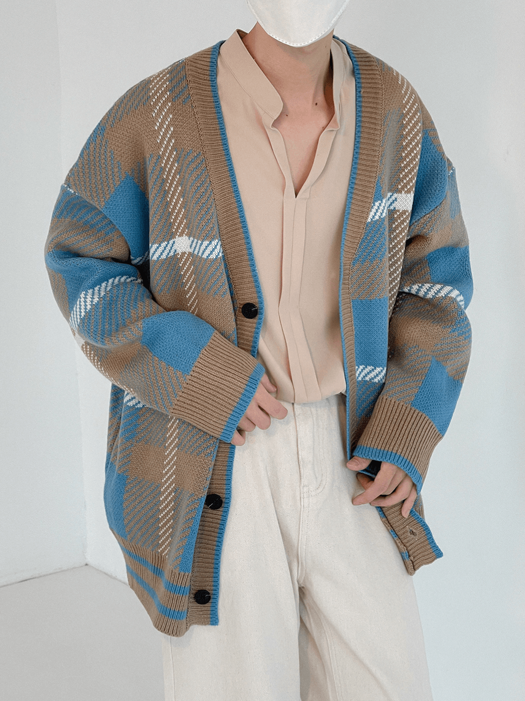 Threebooy [DAZIONSED] Retro Border Cardigan na73