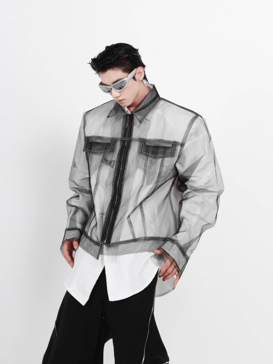 Threebooy [CULTURE] Mesh Punk Shirt na1207