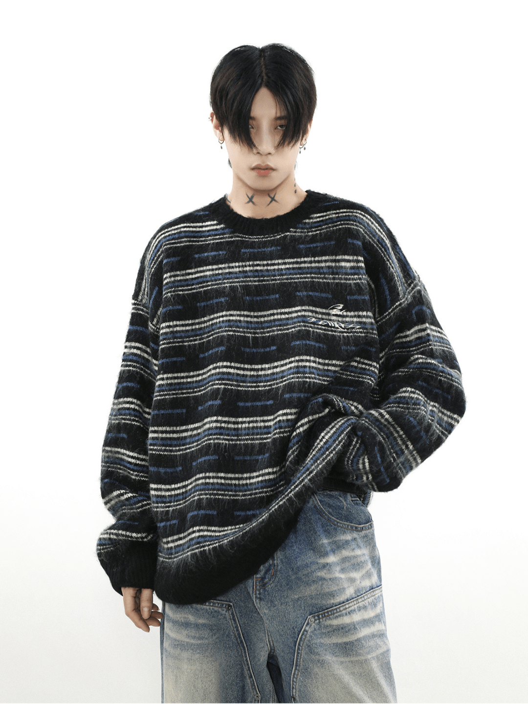 Threebooy [MRNEARLY] advanced sense of round neck sweater na972