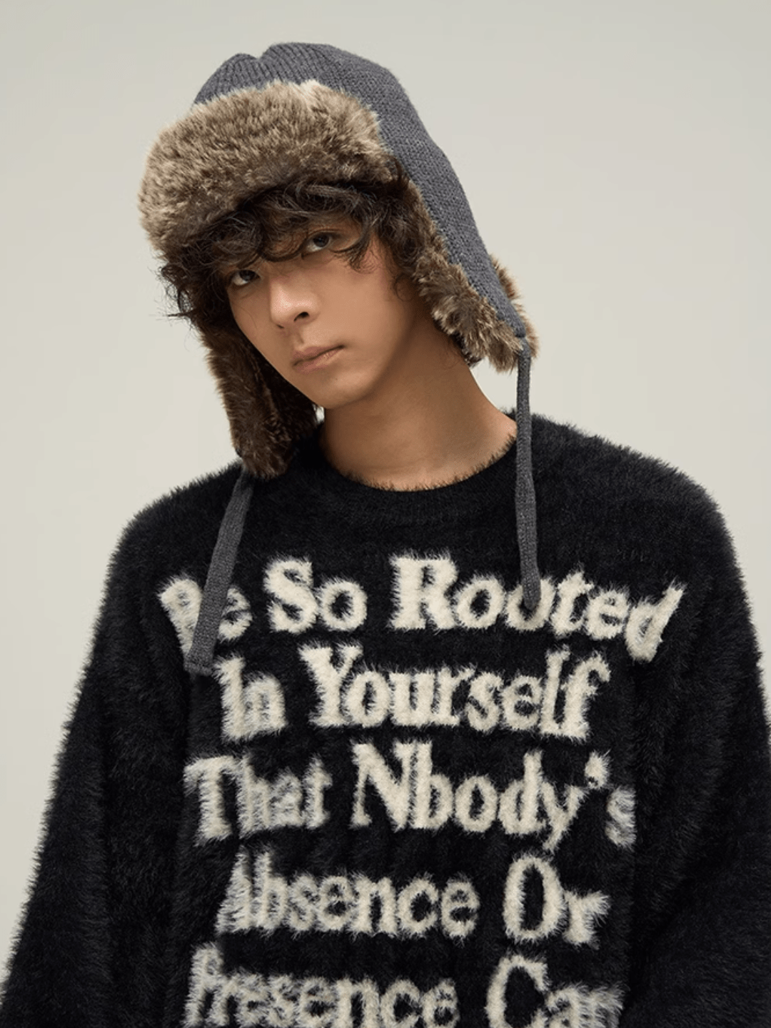 Threebooy [motherfucker] lazy wind round neck knit sweater na709