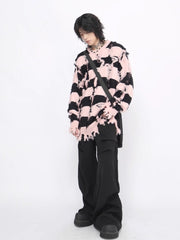 Threebooy [Mz] holes striped casual knitwear na1476