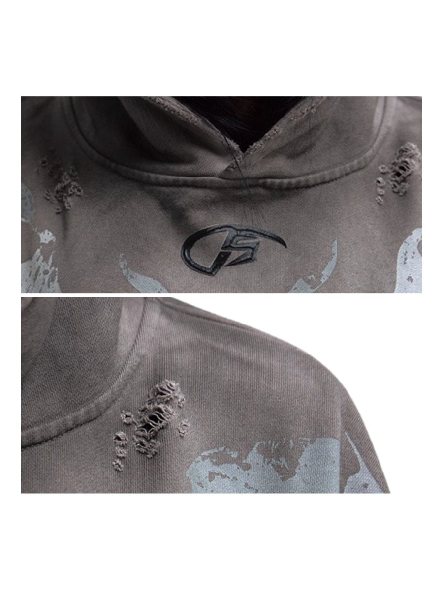 Threebooy [PEOPLESTYLE] Aged Loose Hoodie na1654