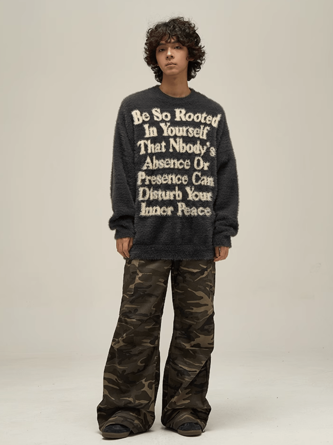 Threebooy [motherfucker] lazy wind round neck knit sweater na709