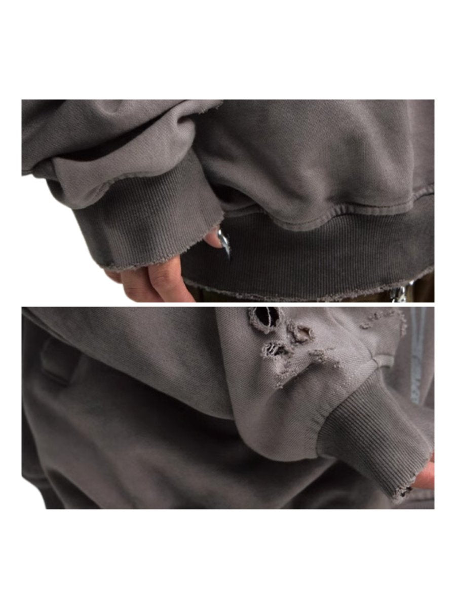 Threebooy [PEOPLESTYLE] Aged Loose Hoodie na1654