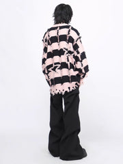 Threebooy [Mz] holes striped casual knitwear na1476