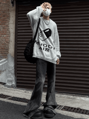 Threebooy print design imitation mink knit sweater na693