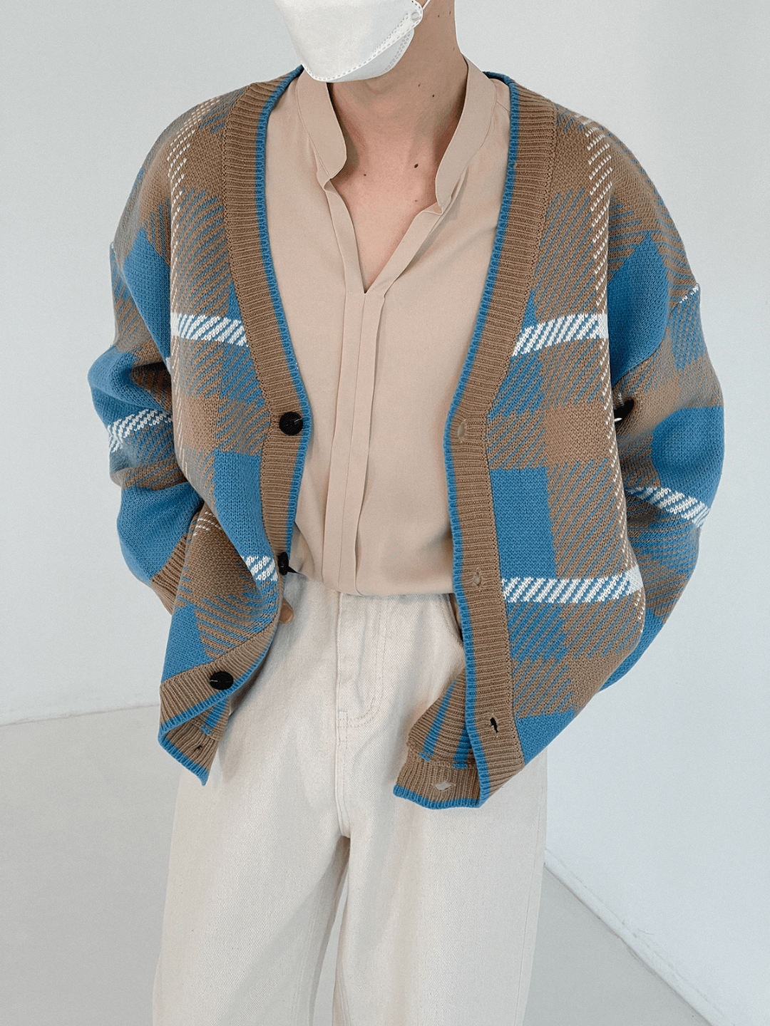 Threebooy [DAZIONSED] Retro Border Cardigan na73