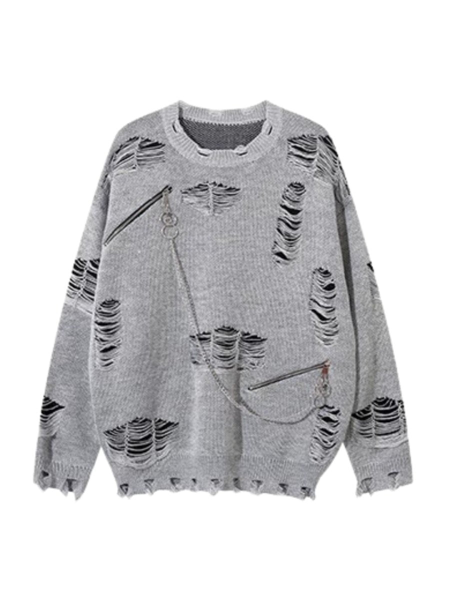 Threebooy [Mz] cut holes design knit na1548