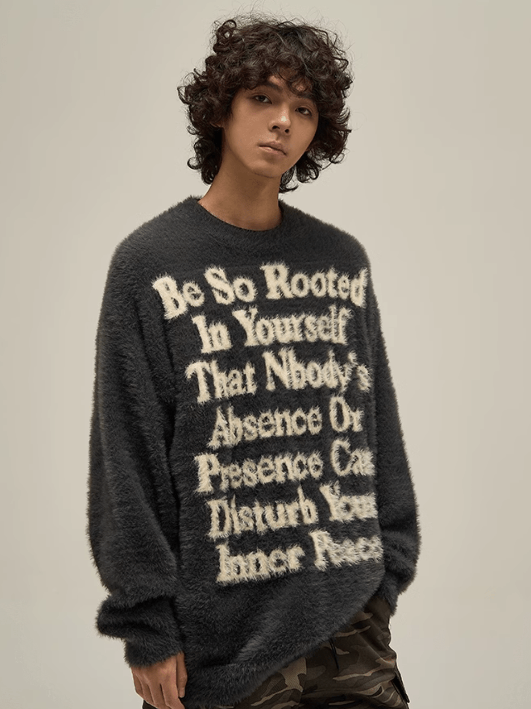 Threebooy [motherfucker] lazy wind round neck knit sweater na709