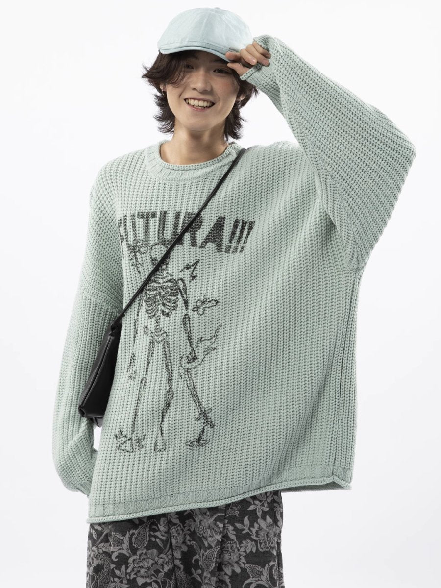 Threebooy [FUTUREBOY] round neck sweater na1709