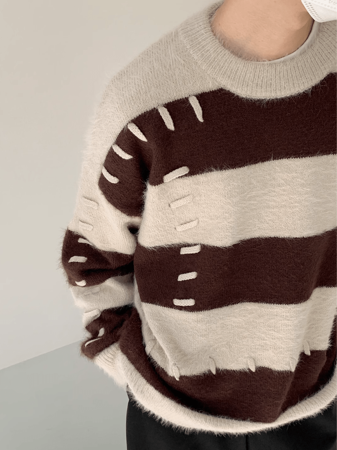 Threebooy [DAZIONSED] Patch design mohair knit sweater na772