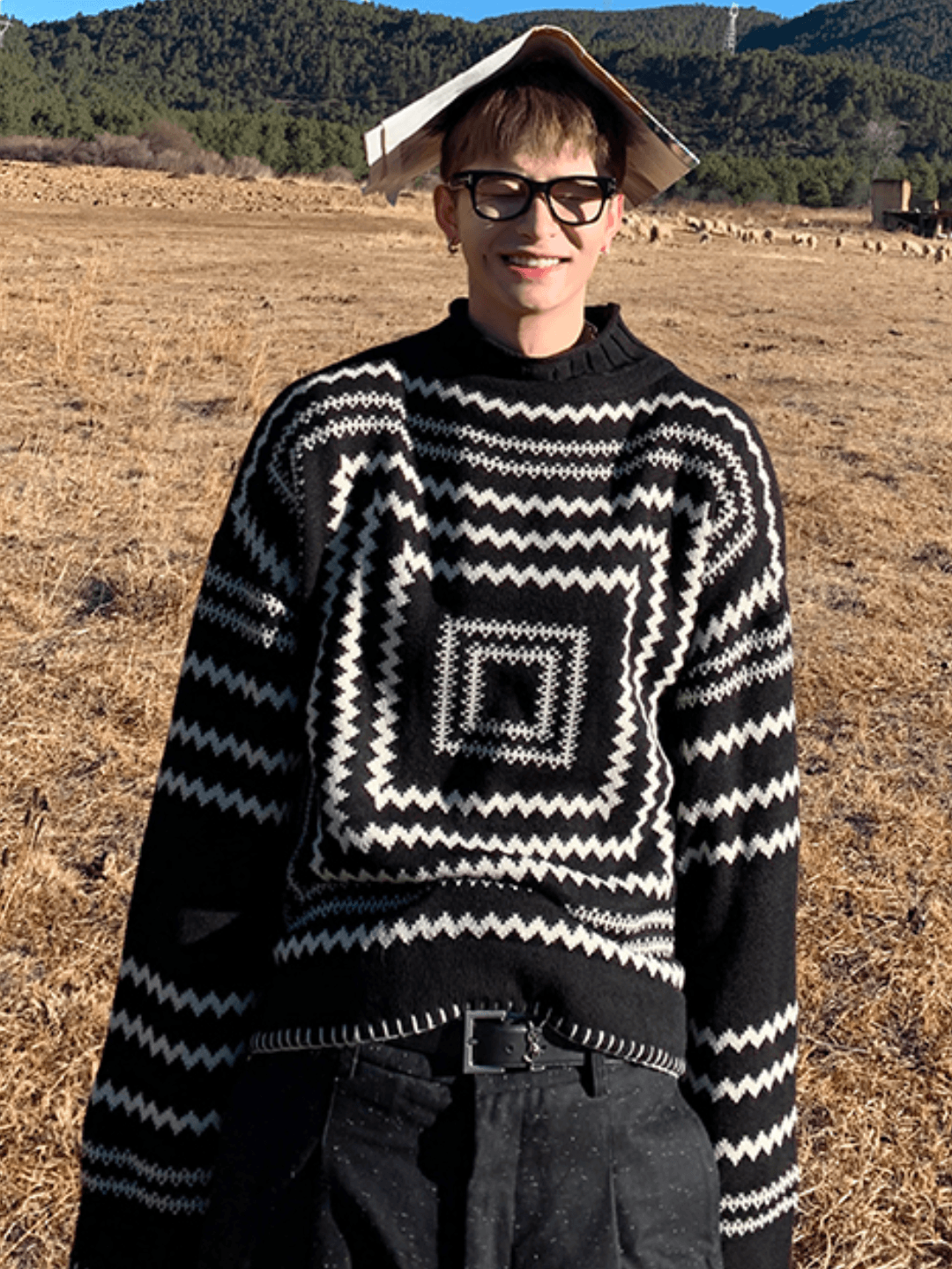 Threebooy [ESC MAN STUDIO] Pullover High Knit NA190