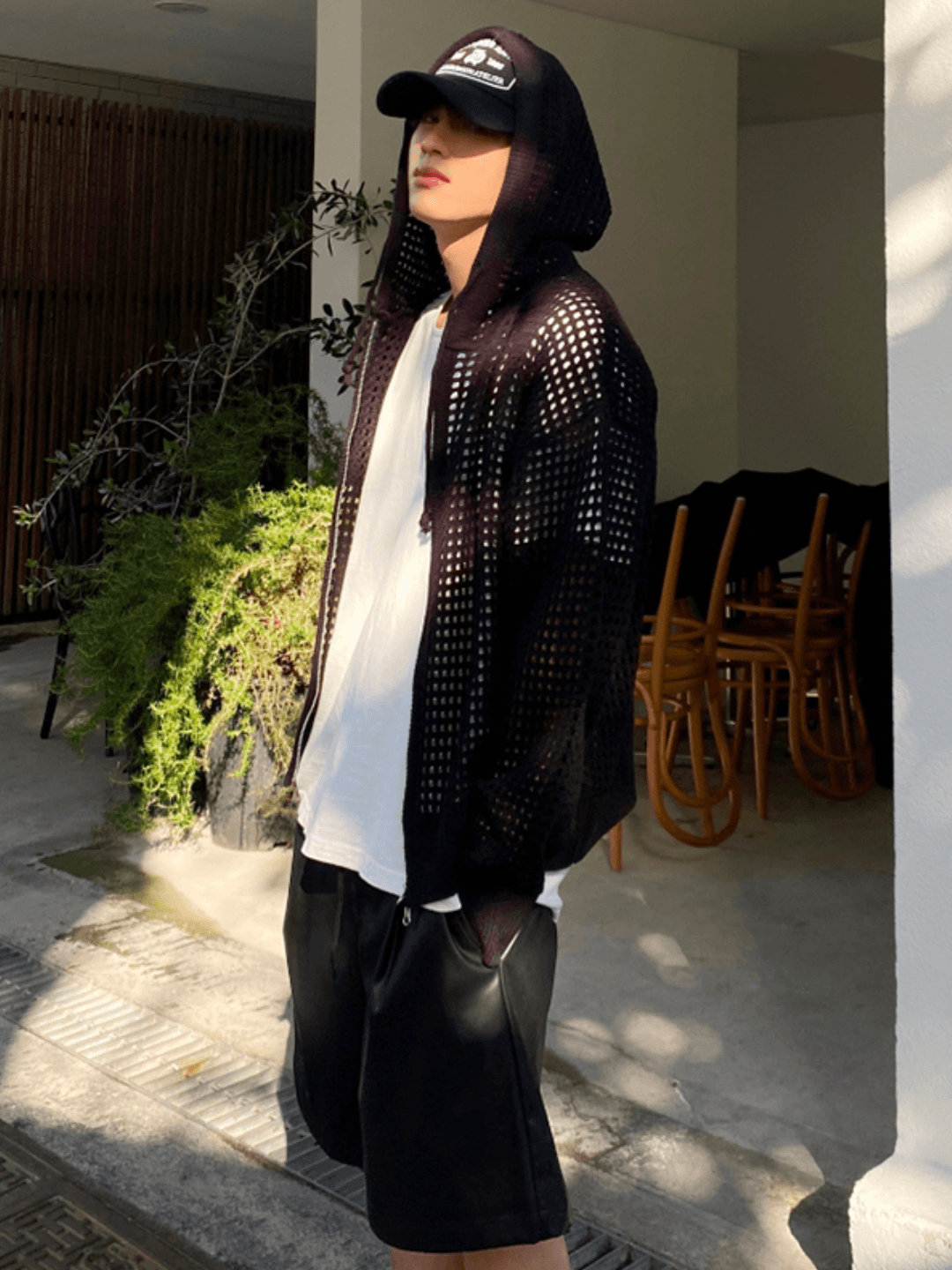 Threebooy Trendy mesh hoodie NA204