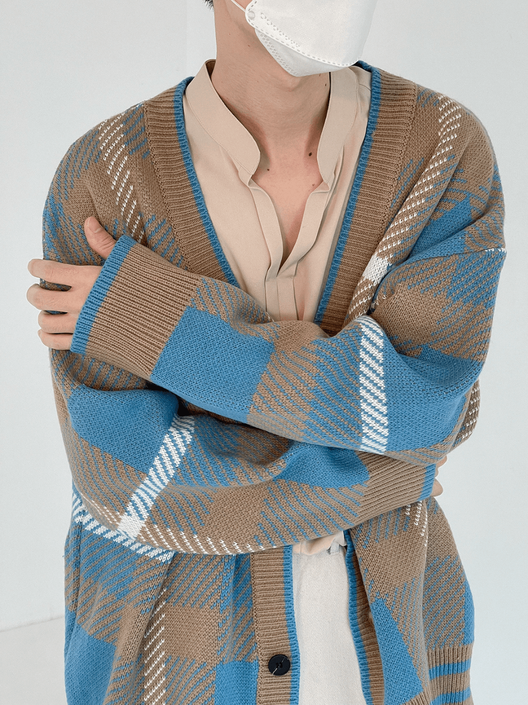 Threebooy [DAZIONSED] Retro Border Cardigan na73