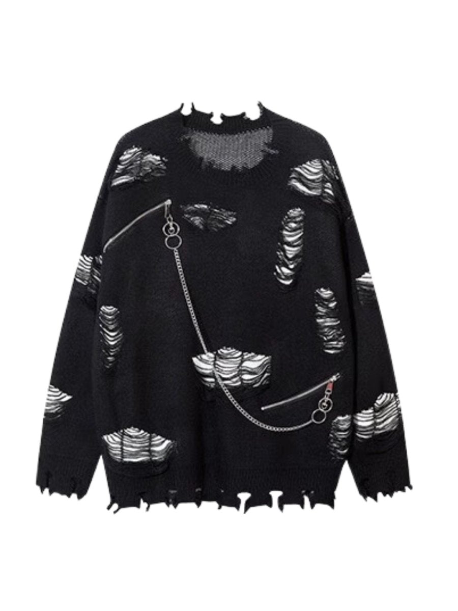 Threebooy [Mz] cut holes design knit na1548