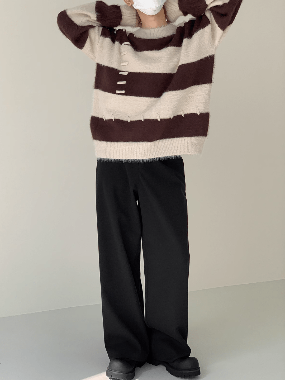 Threebooy [DAZIONSED] Patch design mohair knit sweater na772