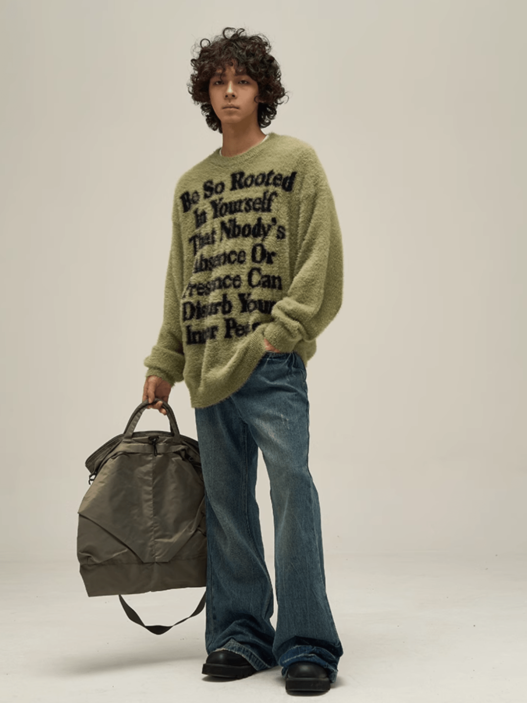 Threebooy [motherfucker] lazy wind round neck knit sweater na709