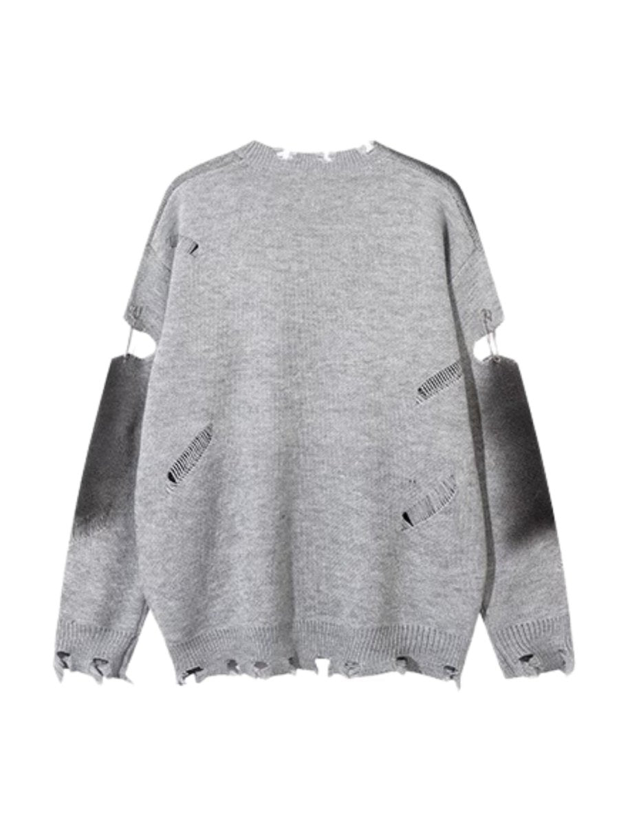 Threebooy 【Mz】high street broken hole cross pin knit na1547