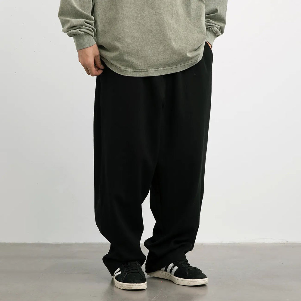 Threebooy Mens Twill Basic Casual Straight Pants Genderless Japanese Fashion Trend Simple Solid Color Comfortable Loose Trousers Unisex