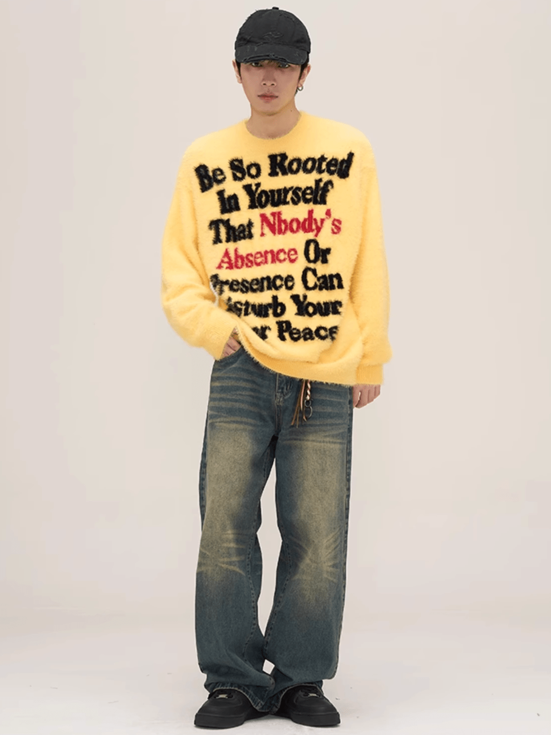 Threebooy [motherfucker] lazy wind round neck knit sweater na709