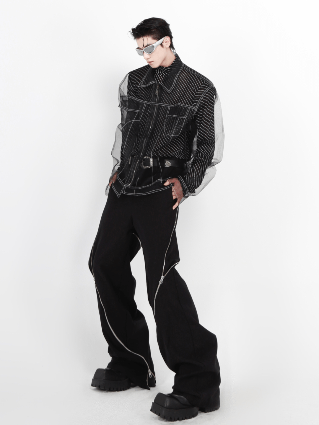 Threebooy [CULTURE] Mesh Punk Shirt na1207