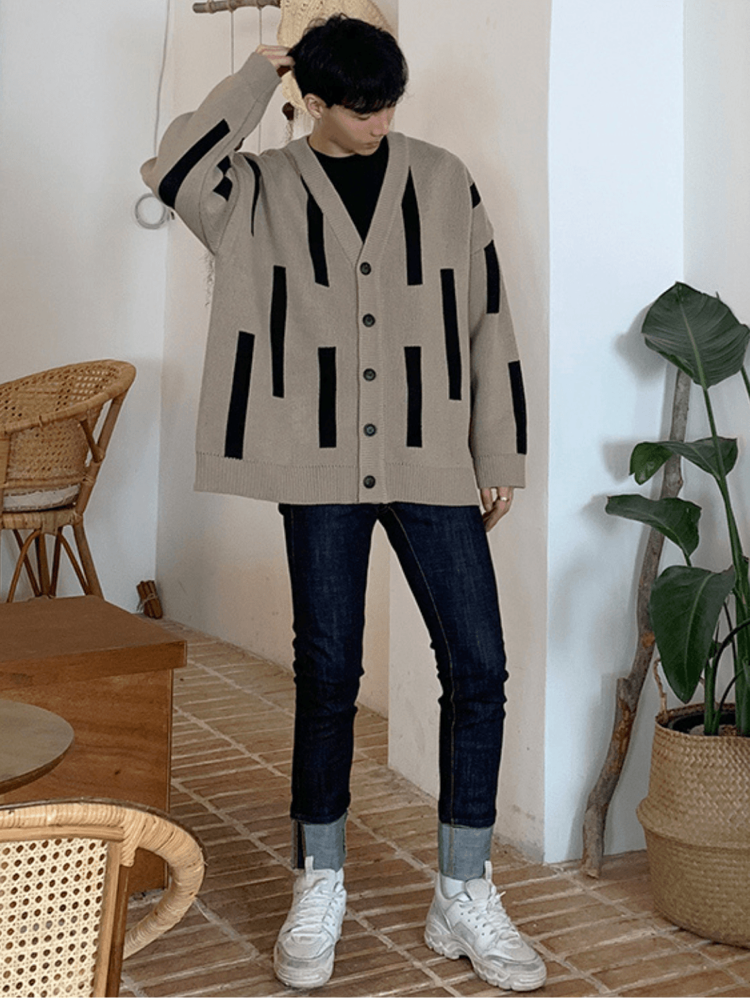 Threebooy Korean line design cardigan na55