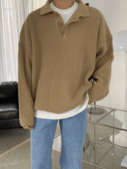 Threebooy casual long polo knit NA132