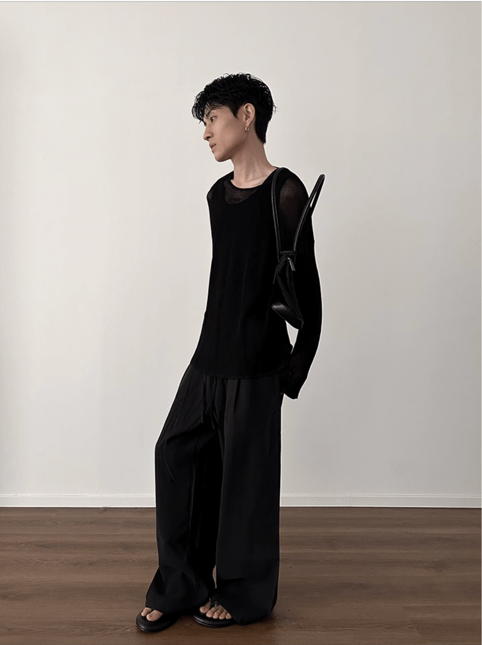 Threebooy [GENESISBOY] lazy style hollow sweater na1074