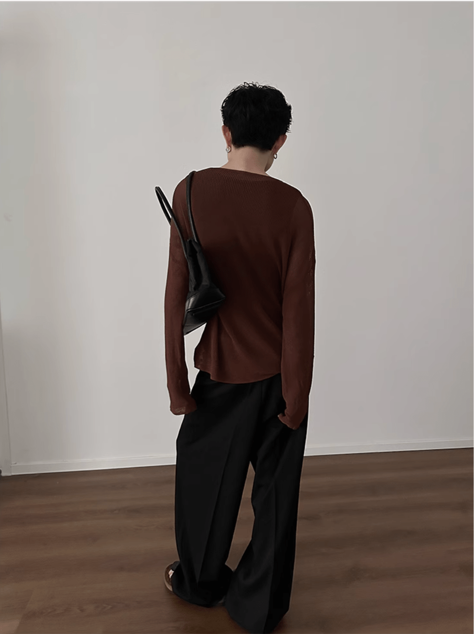 Threebooy [GENESISBOY] lazy style hollow sweater na1074