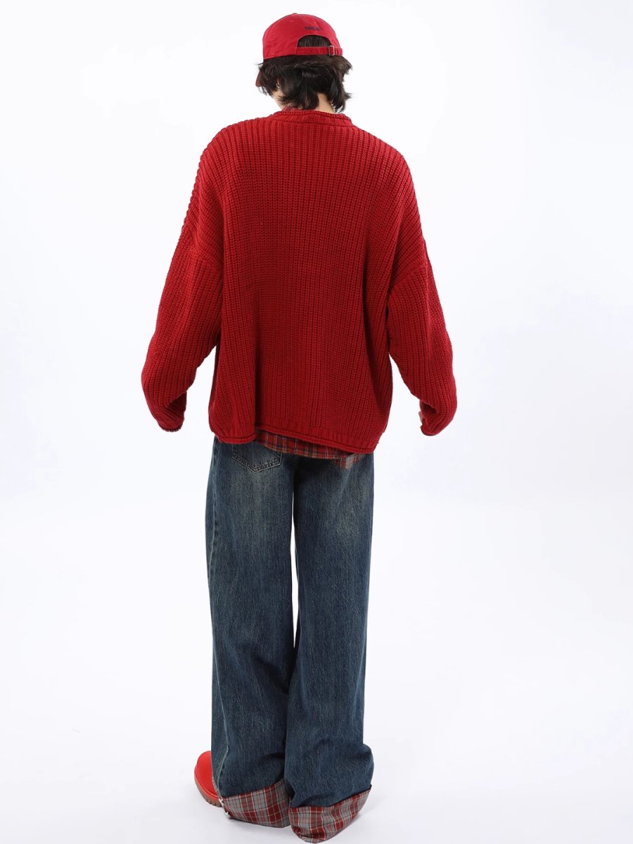 Threebooy [FUTUREBOY] round neck sweater na1709