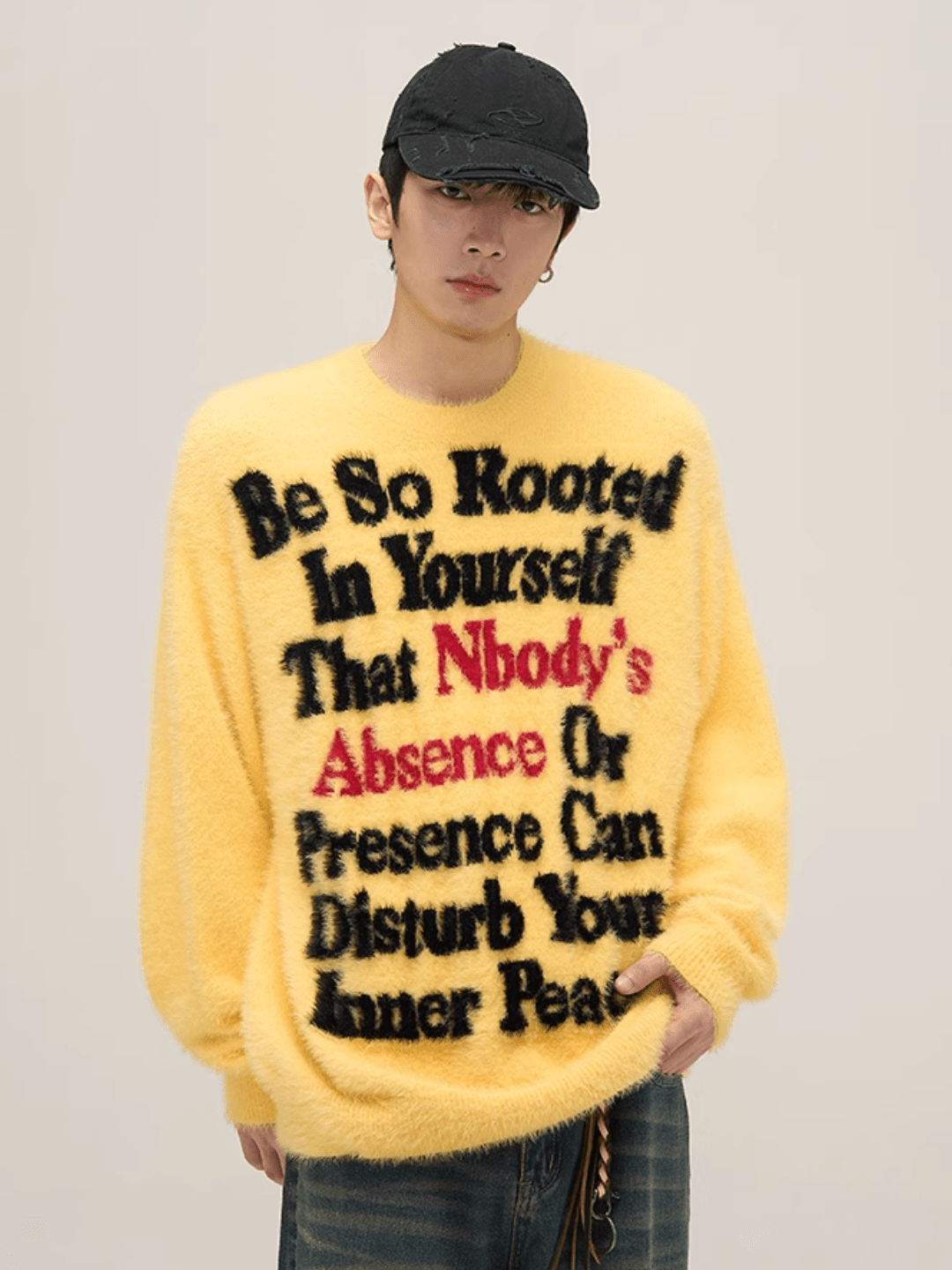 Threebooy [motherfucker] lazy wind round neck knit sweater na709