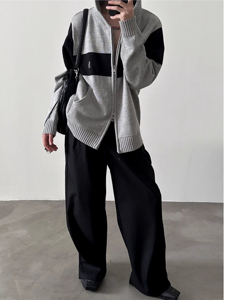 Threebooy [GENESISBOY] Double Zipper Hooded na1541