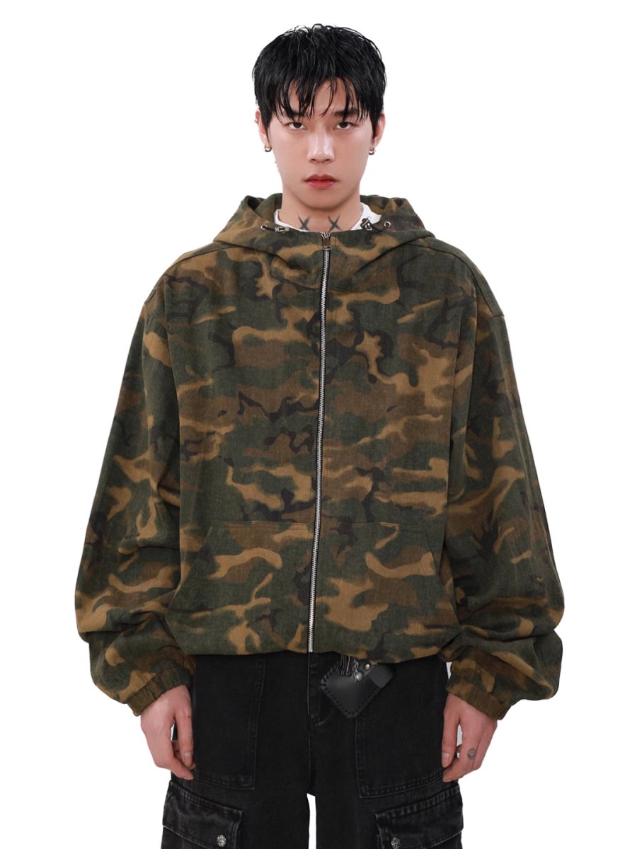 Threebooy [MRNEARLY] loose zipper hooded jacket na1503