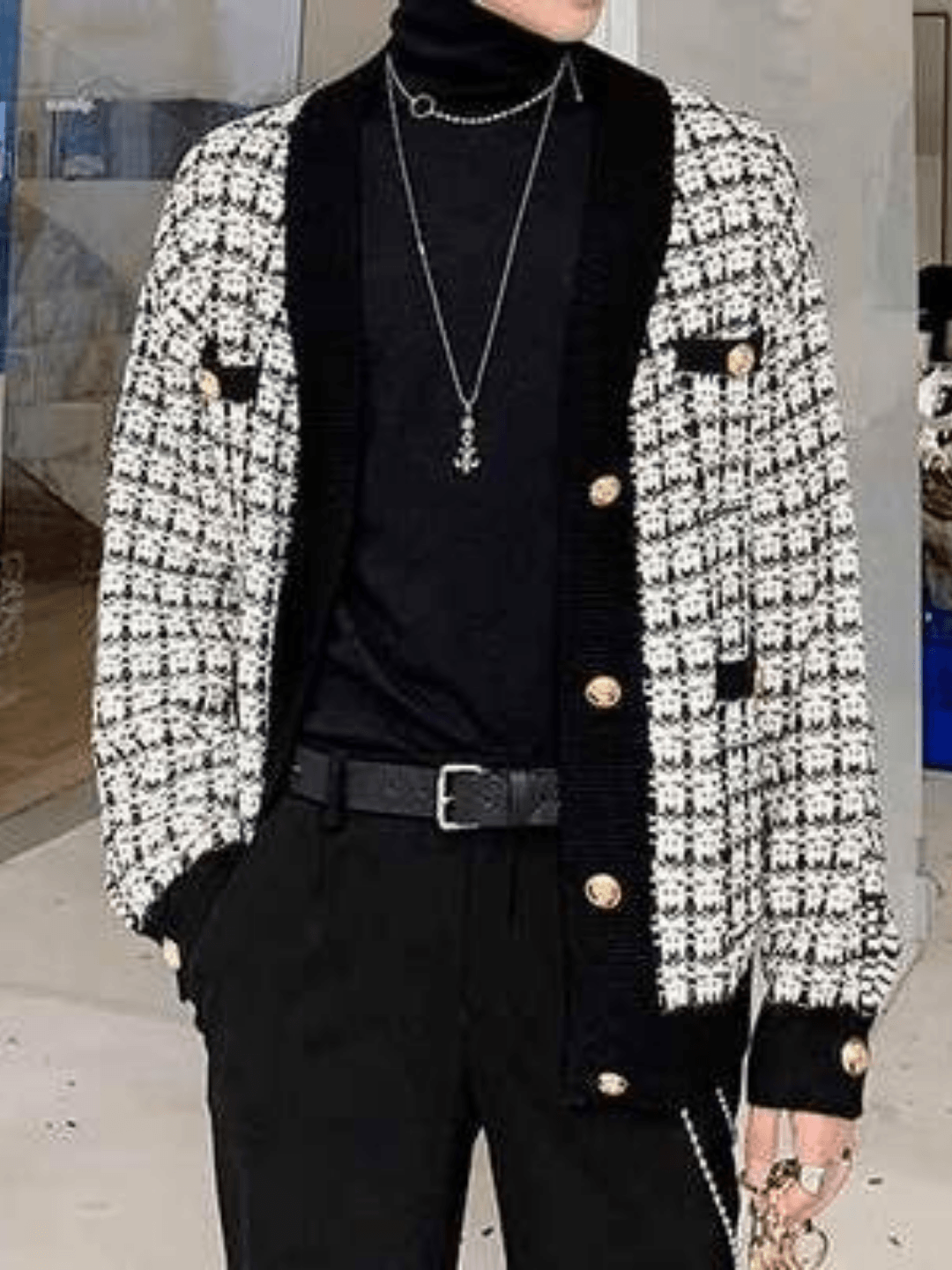 Threebooy [MRCYC] Idol Tweed Cardigan na79