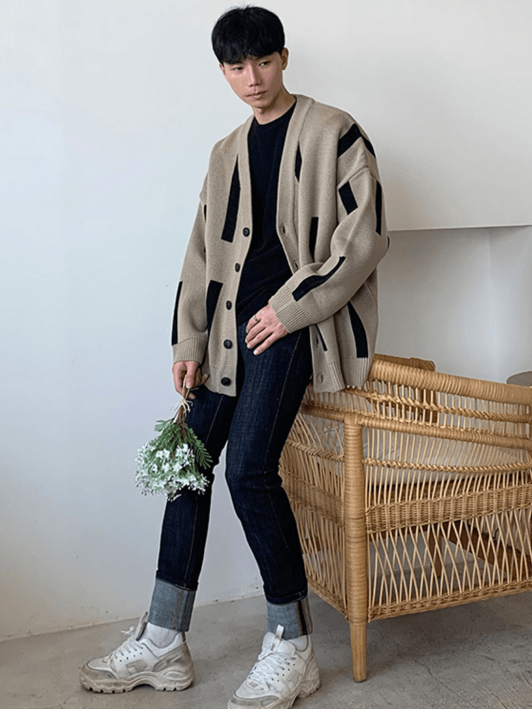 Threebooy Korean line design cardigan na55