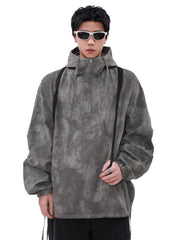 Threebooy [MRNEARLY] high street half-zipper hooded na1508