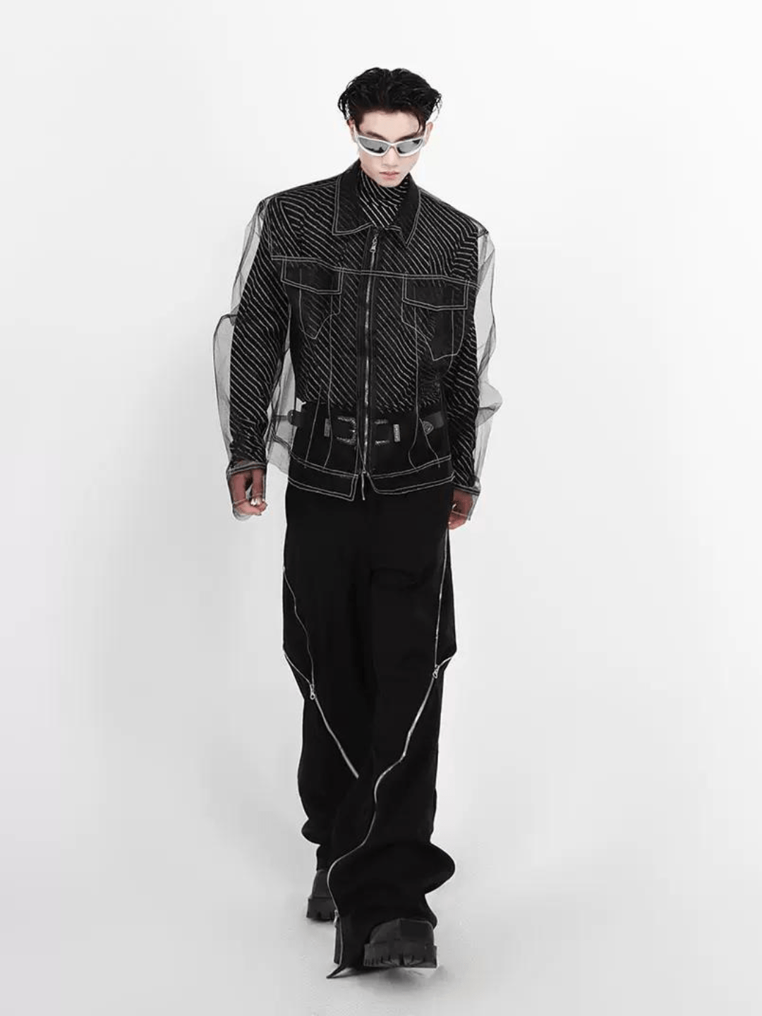 Threebooy [CULTURE] Mesh Punk Shirt na1207